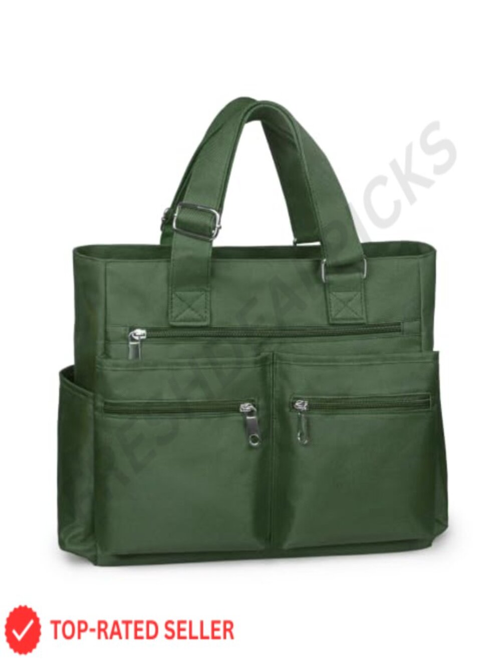Waterproof Nylon Canvas Tote Bag Multi Pocket Laptop Shoulder Bag Work Travel